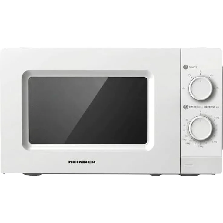 Heinner HMW-MD20MWH Mikrowelle 20 L, 700 W mit Mechanischer Steuerung, Timer und Auftaufunktion, Weiß – Bild 1