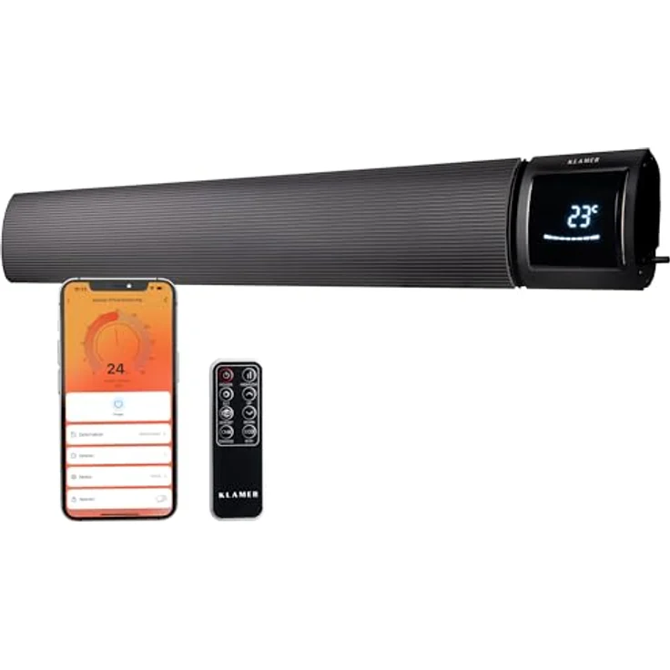 KLAMER Infrarotheizung 2600 W, WLAN Heizstrahler mit App-Steuerung, Timer, Fenster-offen-Erkennung, für Wand- & Deckenmontage, leise Strahlungswärme für Terrasse & Wintergarten – Bild 1
