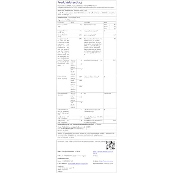 Haier HW80-B14367WU1 Waschmaschine, 8kg, hOn App, FlexyTime, XL-Trommel, weiß, 1400 U/min, Refresh-Funktion – Bild 6