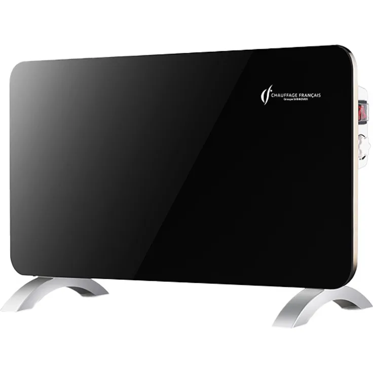 Sannover Sorimo Sannover Mobiler Elektrischer Glasheizkörper, 1000 W, Schwarz, modernes Design, Thermostat mit Überhitzungsschutz, für Räume bis 20 m²