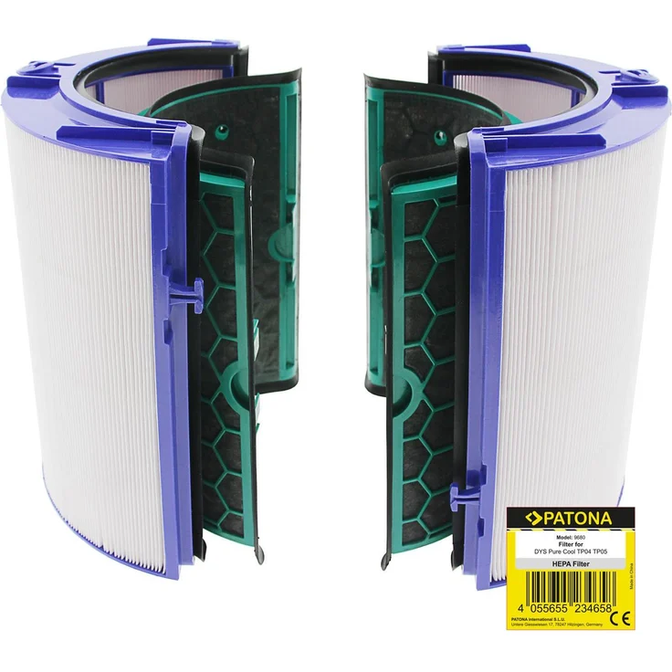 Patona HEPA Filter für Dyson Pure Cool TP04/TP05, Luftreinigung mit Aktivkohlefilter, mindert Allergene und Gerüche