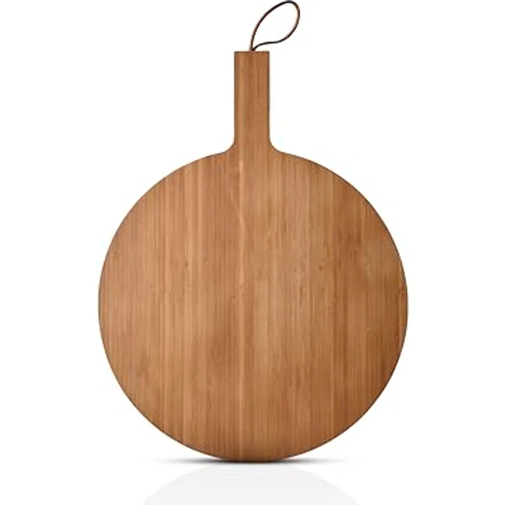 Eva Solo Schneidebrett Nordic Kitchen, FSC-zertifiziertes Bambusbrett, 35 cm x 46 cm, braun mit Lederriemen – Bild 1