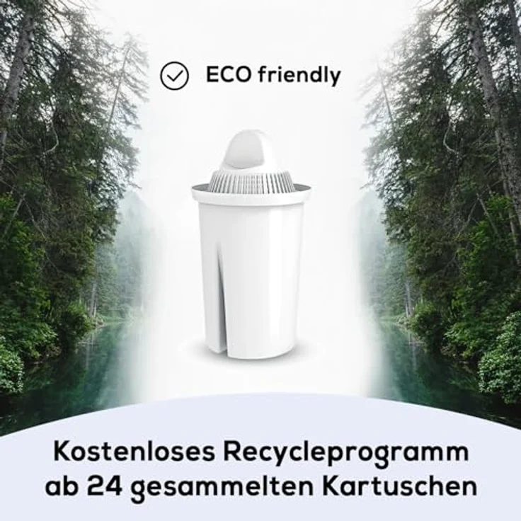 Glas-Wasserfilter anthrazit inkl. 12 Universal Filterkartuschen – Bild 5