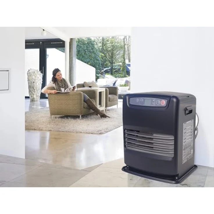 Qlima Tectro Mobiler Laser Petroleumofen SRE 1330 TC-2, 3,0 kW mit digitaler Steuerung, Sauerstoffverarmungssensor und Kippschutz, für Räume bis 120 m³ - tragbar, schwarz – Bild 4