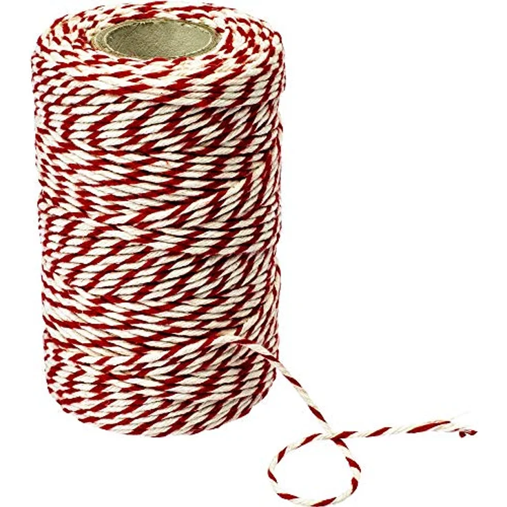 Browin 310205 Fleischfäden aus Baumwolle weiß-rot (240°C) 100 g, 50 m, Stoff, Multicolored, Universal, Hilfe in der Küche 5.5 x 9.5 x 5.5 cm, 1-Einheiten – Bild 1