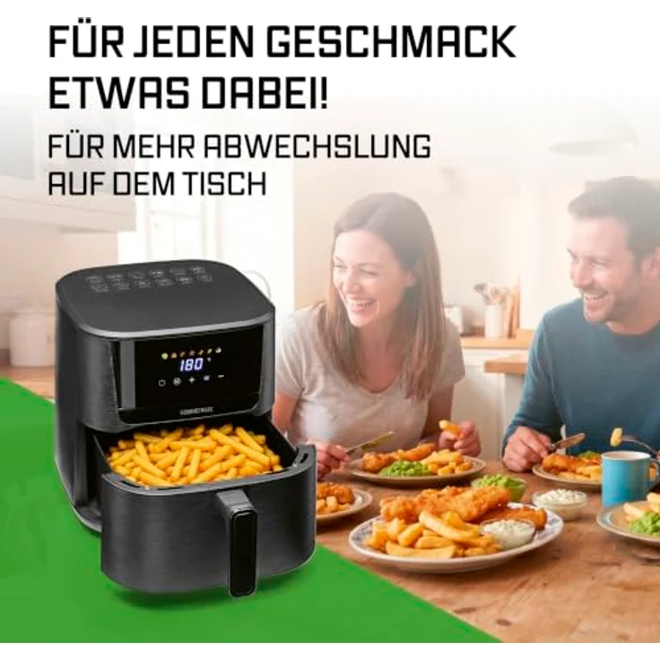 GOURMETmaxx Heißluft-Fritteuse 1600W schwarz, Digital 6,5L, 7 Programme, temperatureinstellbar von 80°C bis 200°C – Bild 8