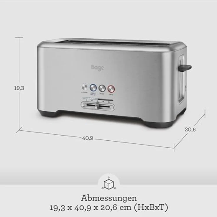 SAGE STA730 the Bit More 4-Scheiben Toaster mit LED-Fortschrittsanzeige, Gebürstetes Edelstahl - Preisvergleich – Bild 6