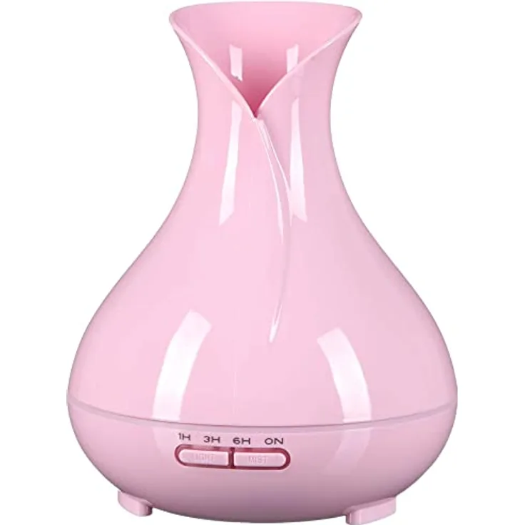 SIXTOL Vulcan Aroma Diffusor pink Holz 350ml | Ultraschall-Luftbefeuchter | Zur Luftbefeuchtung und Durchduftung von Zuhause, Schlafzimmer, Büro | Aromatherapie | Für ätherische Öle
