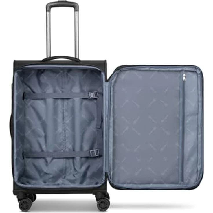 BUGATTI Valencia Soft Koffer-Set 3-teilig, erweiterbar & mit Doppelrollen, 46.5 x 28.5 x 75cm, flexibles Polyester, 89 Liter Volumen für Damen und Herren – Bild 5