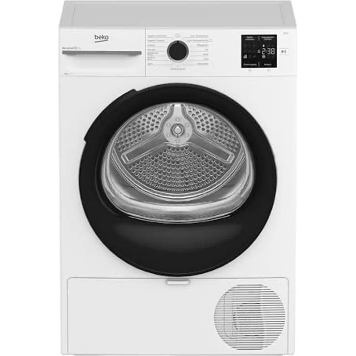 Beko BM3T38249W Wäschetrockner, 8 kg, Frontlader, Wärmepumpentrockner, allergikergeeignet, 15 Programme, AquaWave Schontrommel, Weiß