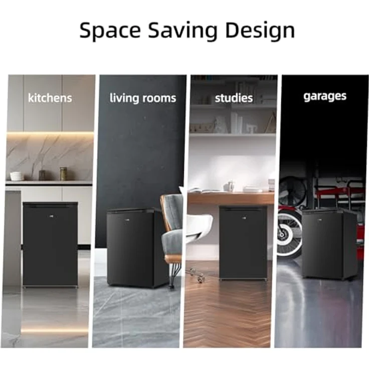 CHiQ CSD95BC, 85L Gefrierschrank mit 4 Sterne Schnellgefrieren (-24°C), EEK C, 103kWh/Jahr, 39dB ultraleise, umkehrbare Tür, kompakte Größe für kleine Räume – Bild 4