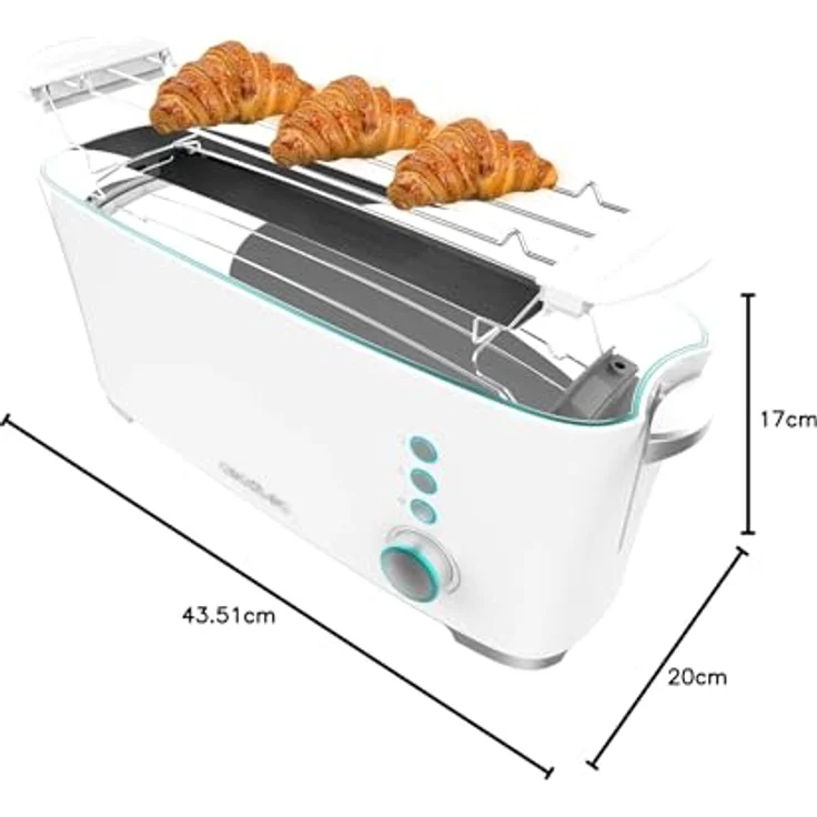 Cecotec Toast&Taste Extra W, Toaster mit 1 langem Schlitz, 1000 W, schnelles Bräunen, 2 Toastschlitze – Bild 10