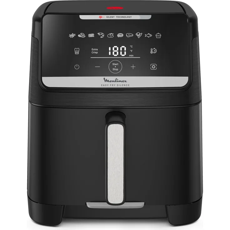 Moulinex Easy Fry Silence, 7 l Heißluftfritteuse mit 1800 W und Touch-Steuerung, Schwarz