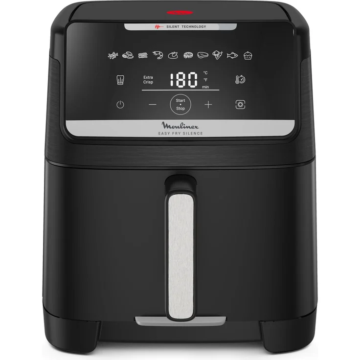 Moulinex Easy Fry Silence, 7 l Heißluftfritteuse mit 1800 W und Touch-Steuerung, Schwarz