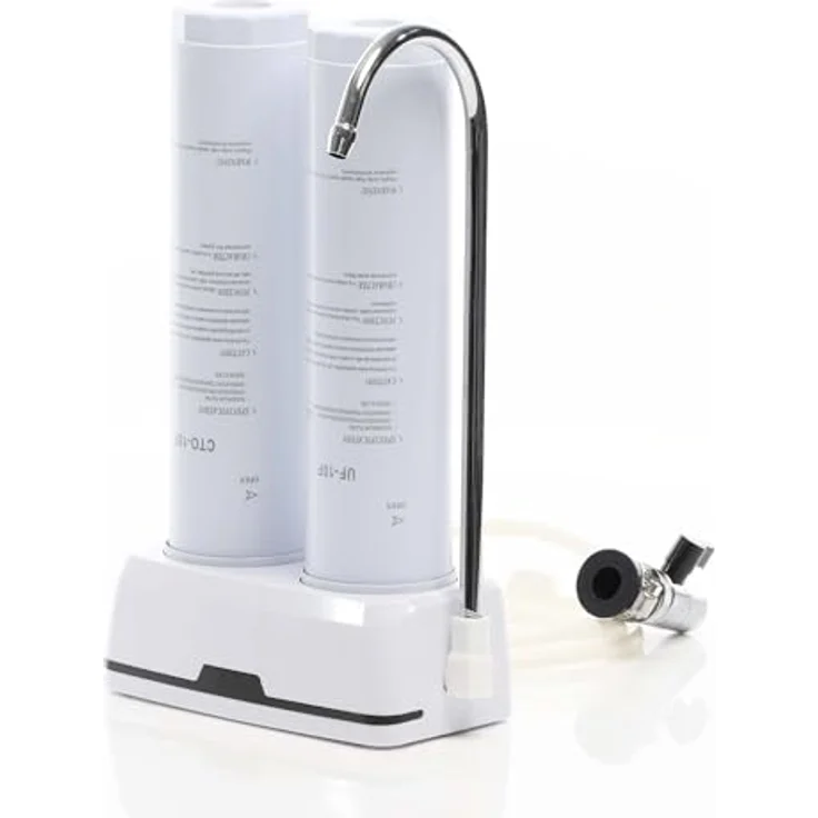Naturewater NW-2-CTOUF, 2 Stufen Counter Top Wasserfilter mit 5 µ Aktivkohleblock und Ultrafilter, inkl. Universaladapter und Wasserhahn – Bild 4