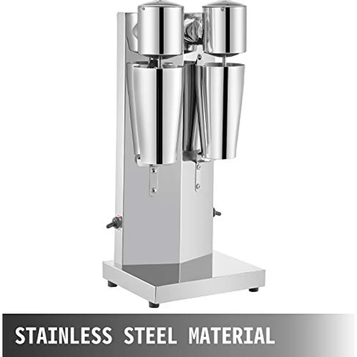 VEVOR Getränkemixer 150W, Milchshaker Elektrisch 800ml, Doppelköpfe, Silbrig – Bild 3