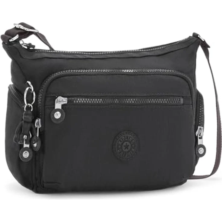 KIPLING Umhängetasche Basic Eyes Wide Open, Schwarz, mit Gorilla-Anhänger und vielen Fächern, verstellbarer Schulterriemen – Bild 3