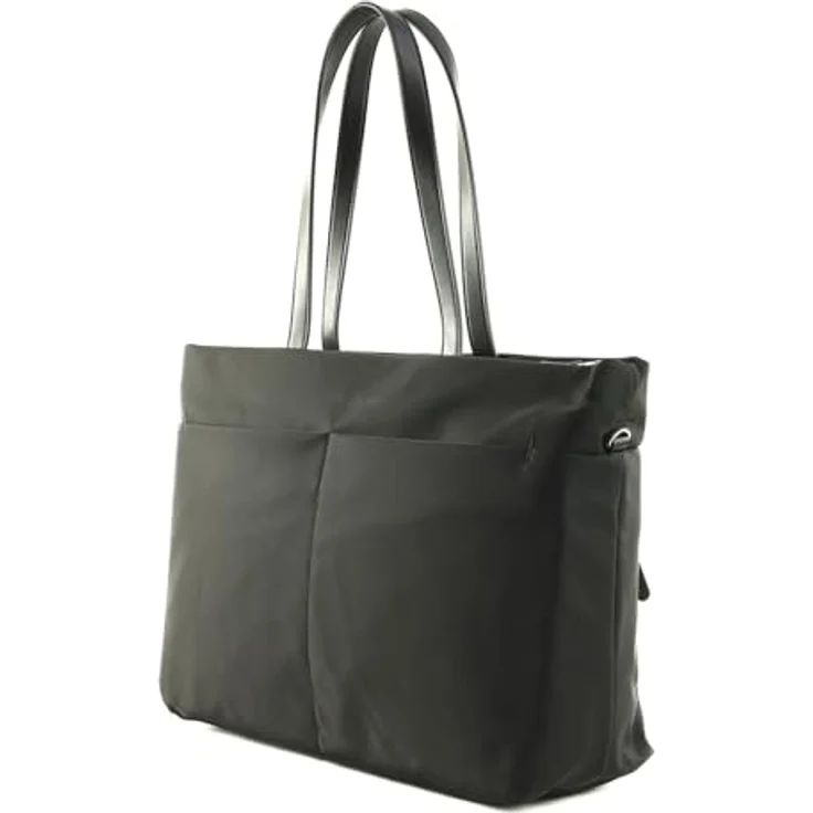 Mandarina Duck Hunter Shopper PC VCT42, businesstaugliche Einkaufstasche aus glänzendem Polyester mit Kunstlederdetails, schwarz – Bild 4