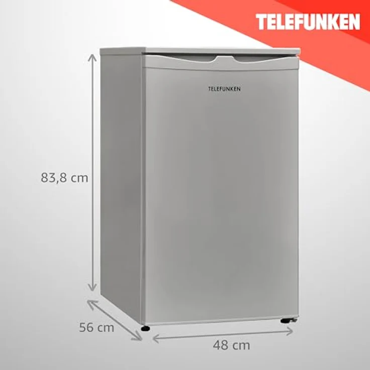 Telefunken Kühlschrank mit Gefrierfach (2-Sterne) | Freistehend | 81 Liter | Kühlschrank klein | CF-32-152-S silber – Bild 5