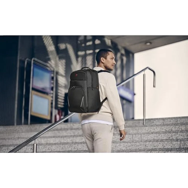 Wenger Meteor 17 Laptop Rucksack, Triple Protect Fach für Laptops bis 17 Zoll, separates 10 Zoll Tablet-Fach, herausnehmbares Organisationspanel, schwarz – Bild 7