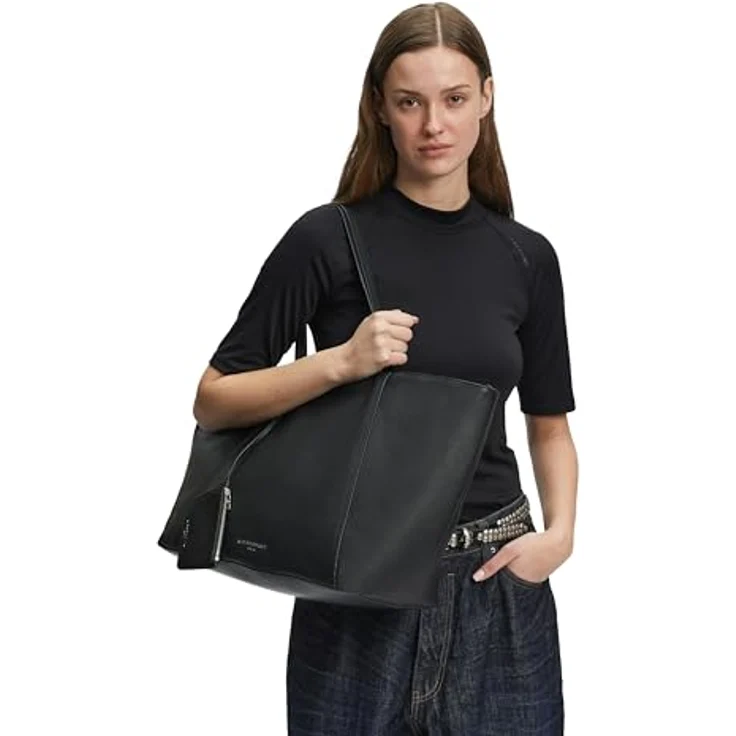 Liebeskind Chudy Shopper Tasche L, 100% Leder, 57 cm x 19 cm x 31 cm, schwarz – Bild 2