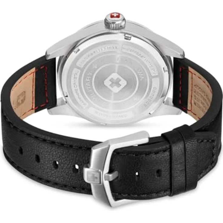Swiss Military Hanowa Thunderbolt Herren-Armbanduhr mit schwarzem Echtleder-Band, 43 mm, blaues Armband, Wasserdicht bis 10 ATM – Bild 6