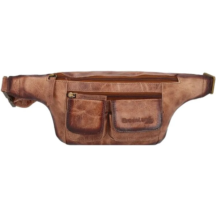 Greenland Nature Mascu & Line Gürteltasche RFID, Leder 21 cm, braun