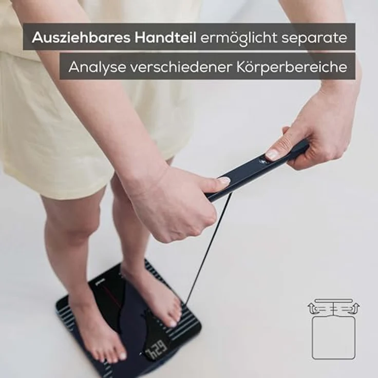 BEURER BF 990 Körper-Analyse-Waage, Diagnosewaage zur Ganzkörperanalyse, 180 kg, App-Verbindung, Handsensoren, 25 Messwerte, WIFI/Bluetooth – Bild 3
