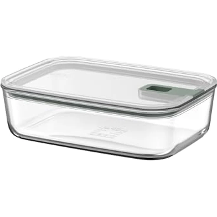 Mepal EasyClip Glasbehälter 1500 ml, luftdichter Meal Prep mit Deckel und Schiebeverschluss, mikrowellengeeignet, Nordic sage – Bild 1