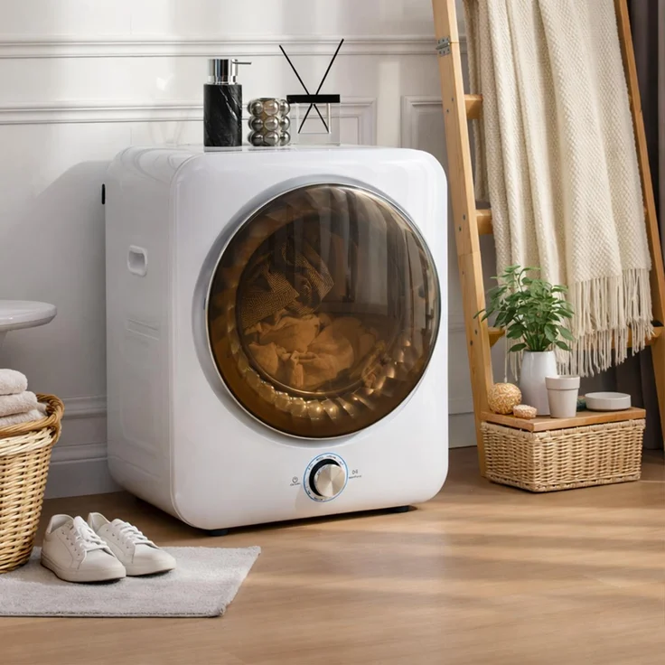 Xdovet Mini Wäschetrockner, 1350W Ablufttrockner mit 8 Programmen & NTC-Sensor, wandmontierbar, 3 kg Kapazität, Weiß