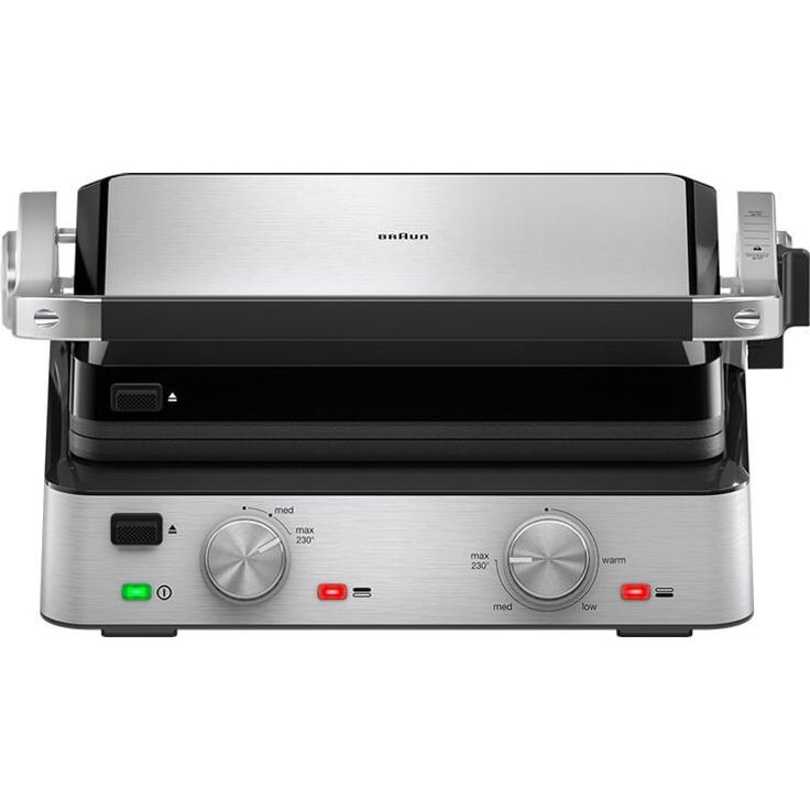 Braun Multigrill 7 CG 7020, Kontaktgrill inkl. Grill- und Flachplatte, Grillpositionen: Kontakt, BBQ, Ofen, Spülmaschinenfeste Platten, Fettauffangschale, 230° Höchsttemperatur, 2000 W, Schwarz/Edelstahl – Bild 3