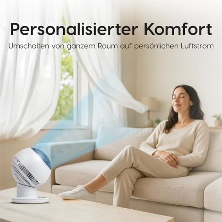 Iris Ohyama White IRIS, leiser Turbo-Ventilator 'Woozoo by Ohyama', PCF-SC15T, Weiss, 38 W, 30 m², Reichweite 25 m, Kunststoff, qm – Bild 8