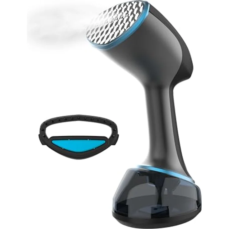 Cecotec 08510 Tragbare Dampfbürste, 1800 W, 360 ml Wassertank, 20 g/min Dampfleistung, Aufheizzeit 0,5 min, Schwarz und Blau – Bild 1