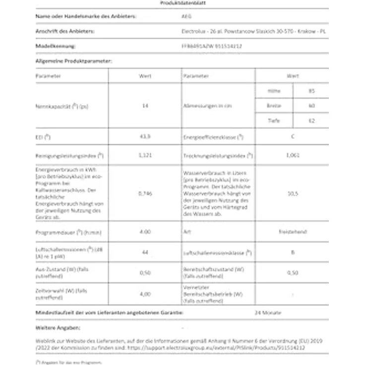 AEG 6000 SatelliteClean Standgeschirrspüler 60 cm AirDry MaxiFlex Besteckschublade FFB6491AZW Weiß - perfekte Trocknungsergebnisse – Bild 11