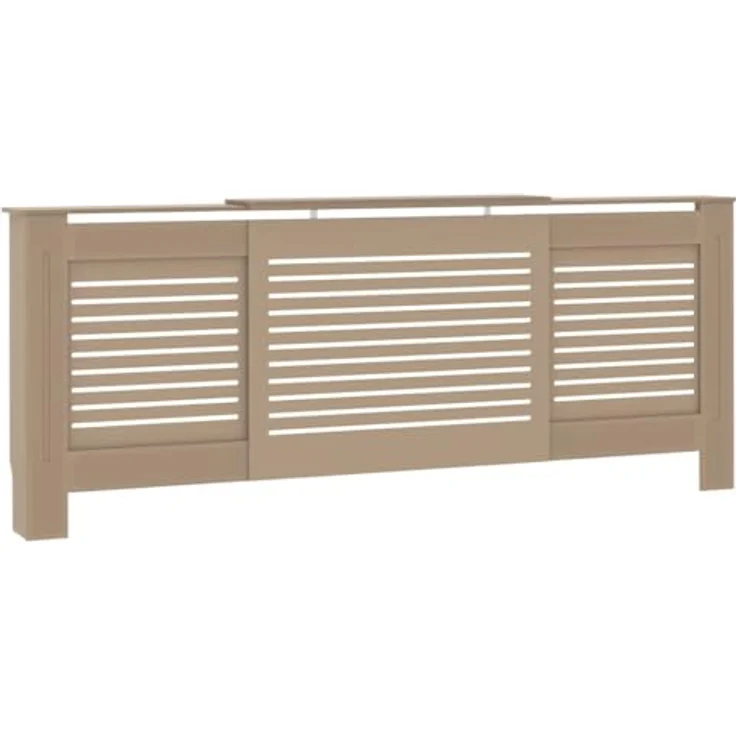 vidaXL MDF Heizkörperverkleidung, einstellbar von 142-205 cm, modernes Lattenrost-Design, robust und langlebig – Bild 1