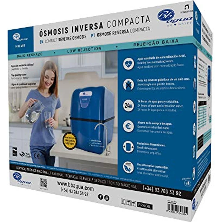 Bbagua Home Kompakte Umkehrosmose-Ausrüstung mit 5 Stufen. Einfache Installation unter Arbeitsplatte und Filterwechsel. Niedrige Abstoßung. Gesundes Wasser mit schwacher Mineralisierung. – Bild 4