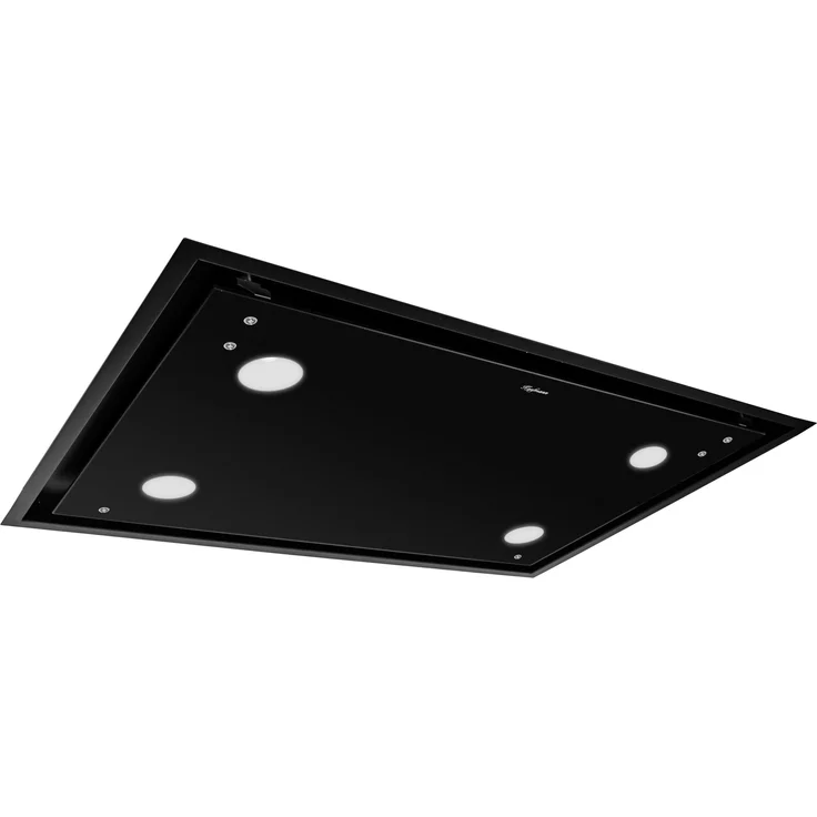 KAUFMANN Deckenhaube Tegmento 90 BL, Dunstabzugshaube 90 cm, 1000m³/h, Schwarz Glas, Abluft/Umluft