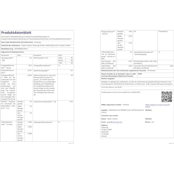 Samsung WW8400D, BESPOKE Waschmaschine, QuickDrive, AI Wash, EEK: A (-30%), 9 kg White – Bild 10