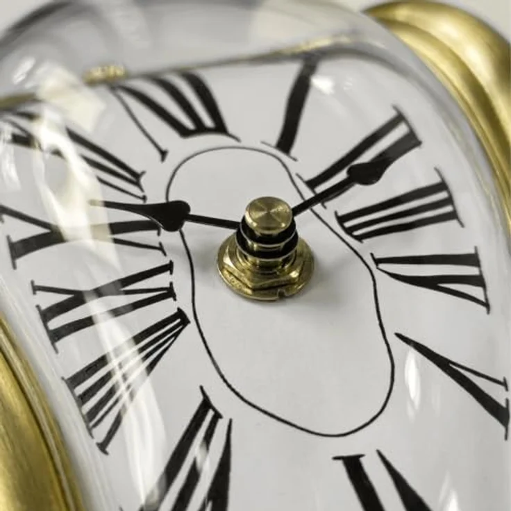 Relaxdays Tischuhr Salvador Dali, goldene Surrealismus Uhr im geschmolzenen Design für Tisch- & Regalkanten – Bild 5