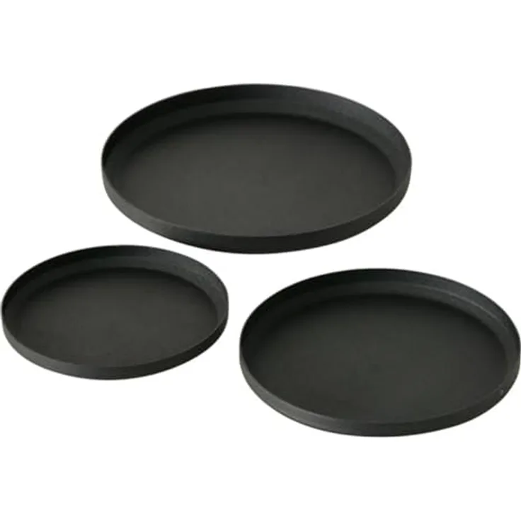 Boltze Home Untersetzer für Kerzen MIO, 3er-Set mit mattschwarzem Design und unterschiedlichen Durchmessern (10 cm und 15 cm)