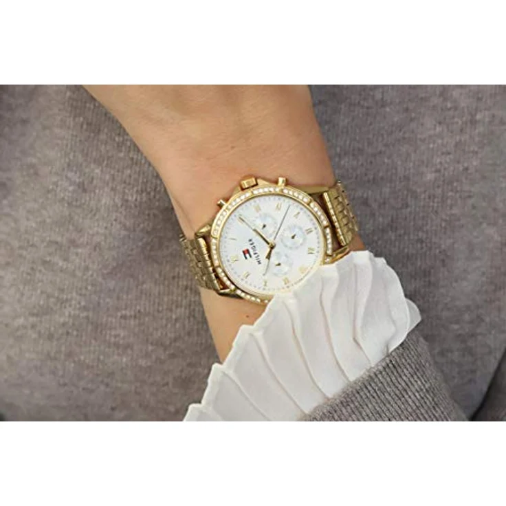 Tommy Hilfiger Multi Zifferblatt Quarz Uhr für Damen mit Gelbgoldfarbenes Edelstahlarmband - 1782142 – Bild 4