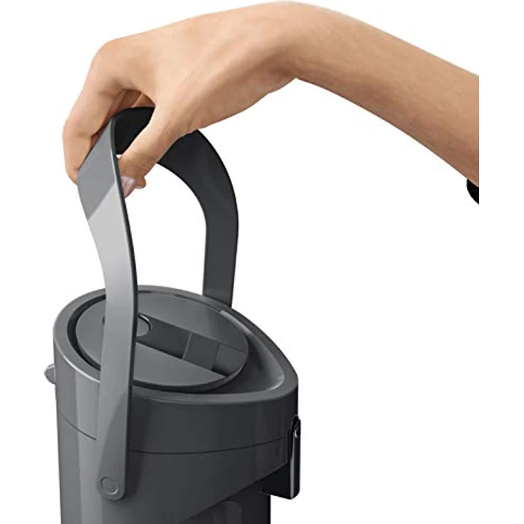 Emsa 515706 Ponza Pump-Isolierkanne, Thermosflasche, 1,9l Füllvolumen, Isolierbecher, Druckhebel, abnehmbare Tropfschale, anthrazit – Bild 7