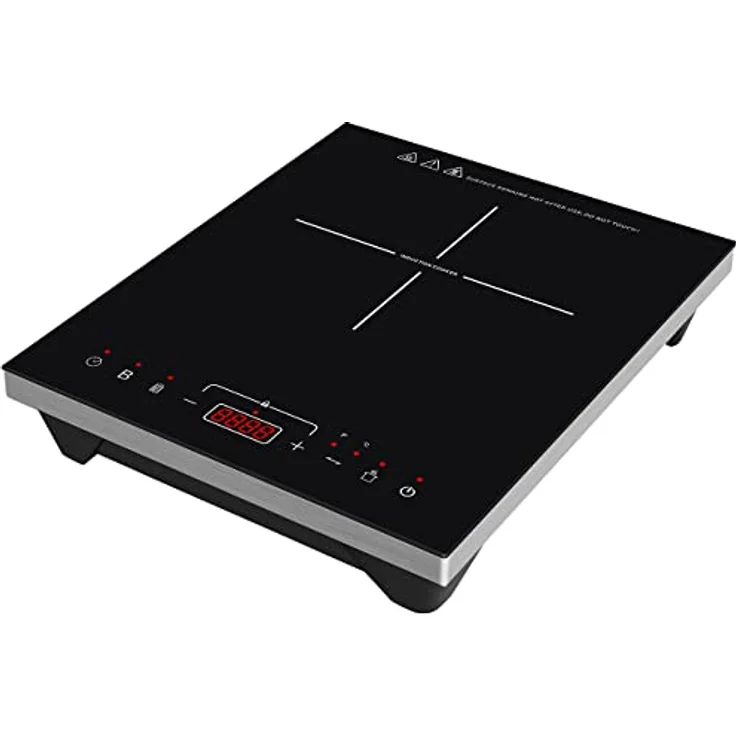 Rosenstein & Söhne Induktionskochfeld, Induktions-Kochplatte ZX-6304 12-26 cm, 2.000 W, Boost-Funktion, Touch-Tasten, Temperatur bis 240 °C, energiesparend – Bild 1