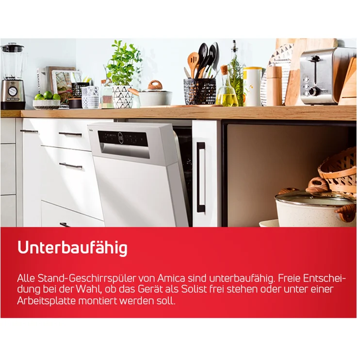 Amica GSP 14746-1 W, Geschirrspüler, E, Geräuschemissionsklasse C, Geräuschemissionen 49 Dezibel – Bild 9