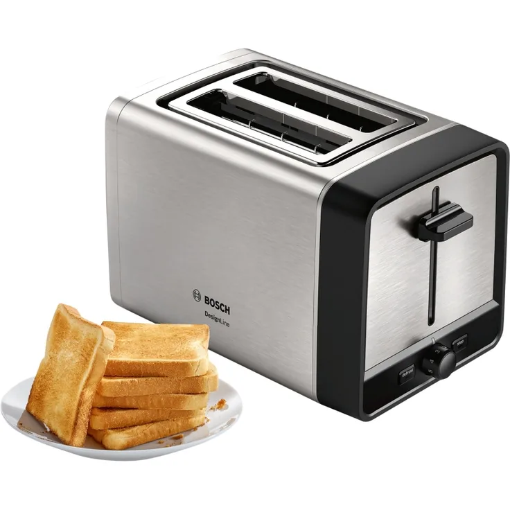 Bosch Home Kompakt Toaster DesignLine TAT5P420, edelstahl_schwarz