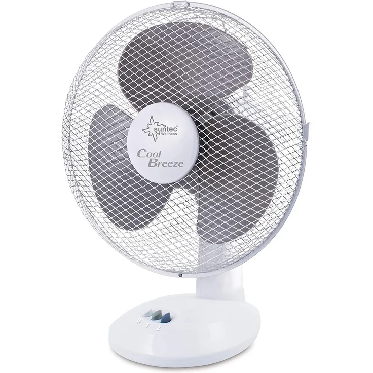 Suntec Tischventilator CoolBreeze 2.500 TV, 20 Watt, 2 Leistungsstufen, weiß
