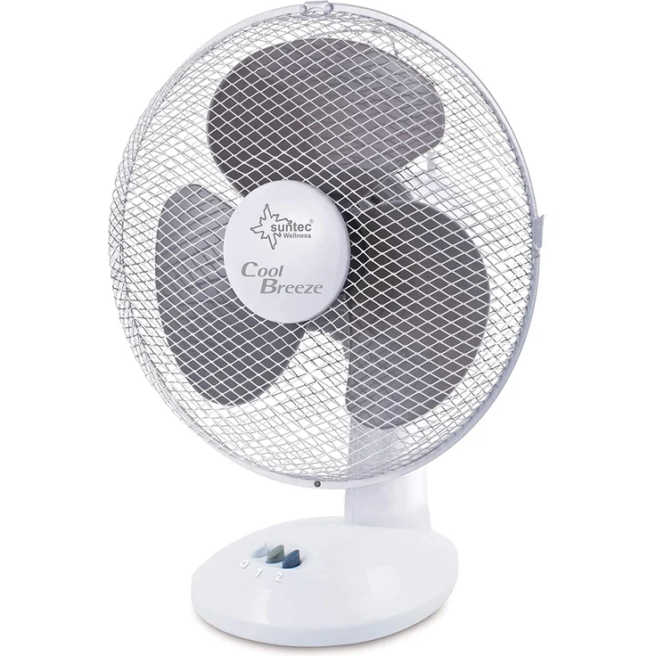 Suntec Tischventilator CoolBreeze 2.500 TV, 20 Watt, 2 Leistungsstufen, weiß – Bild 1