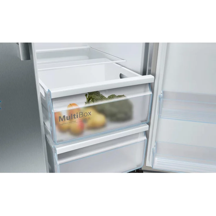 Bosch KAN93VIFP Side-by-Side-Kühlschrank, freistehend, edelstahl, NoFrost, fresh Sense, LED-Beleuchtung, Schnellgefrieren und -kühlen, Eierablage, Breite 90.8 cm – Bild 9