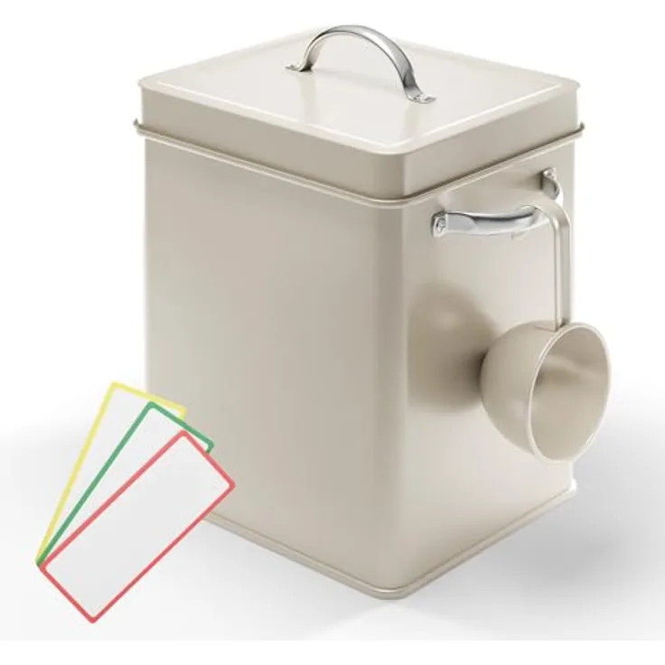 Björn&Schiller Waschpulver Aufbewahrungsbox 6,5 L, Waschmittel Aufbewahrung, Metall Waschmittelbox, Waschmittelbehälter mit Dosierer, Box für Spülmaschinenpulver, Geschirrspülpulver Behälter - Preisvergleich