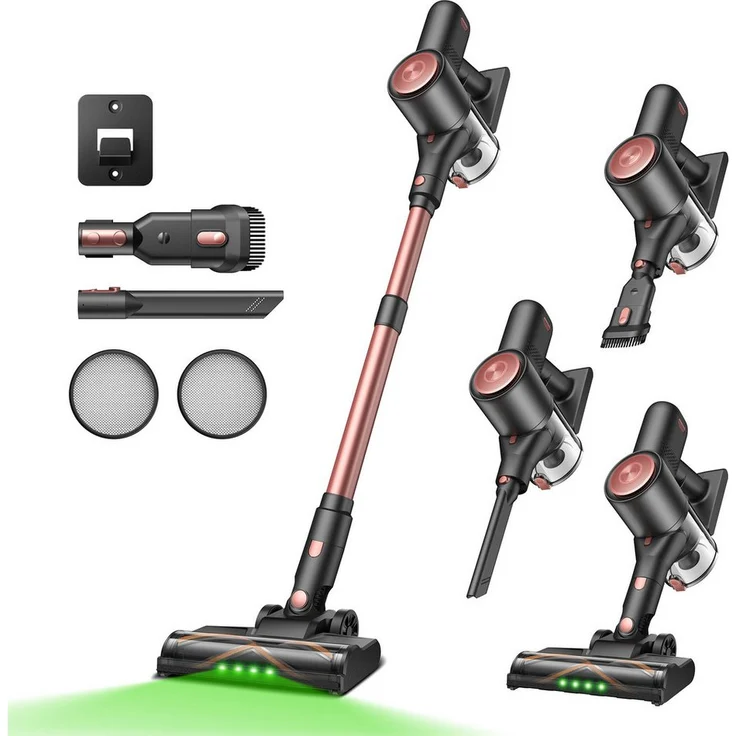 Vactidy V10 Pro Akku-Hand- und Stielstaubsauger, 50KPa Saugkraft, 400W, 45 Min Akkulaufzeit, beutellos, 5-in-1 mit LED-Anzeige und GreenEye-Licht